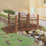 Vidaxl Garden Bridge con corrimano 150x67x56 cm Pineo solido