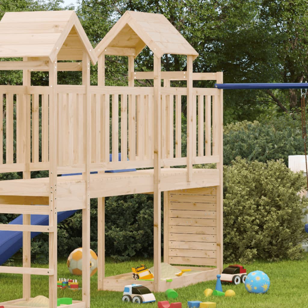 Vidaxl Play Tower z skalną ścianą 53x110x214 cm stałą sosną