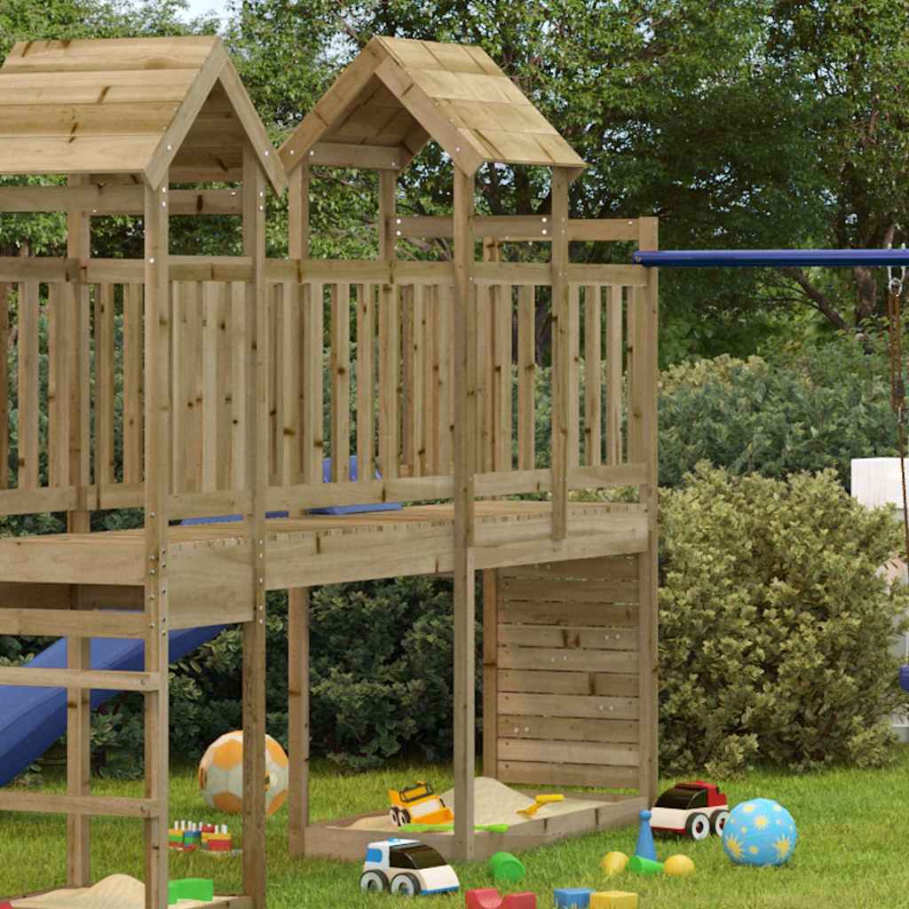 Vidaxl Play Tower s horolezeckou stěnou 53x110x214 cm Impregnované borovice dřevo