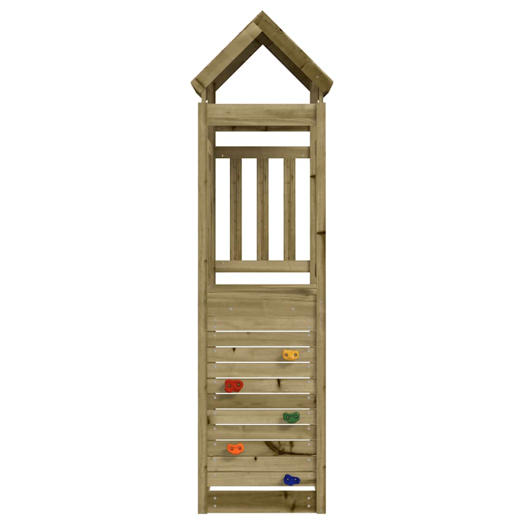 Vidaxl Play Tower avec mur d'escalade 53x110x214 cm en bois de pin imprégné