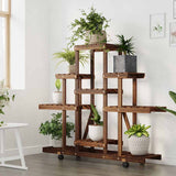 Vidaxx Pflanzenständer mit Rollen 110x25x101 cm massives Kiefernholz