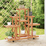 Vidaxx Pflanzenständer mit Rollen 110x25x101 cm massives Kiefernholz