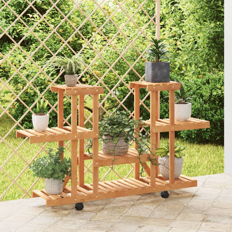 Vidaxx Pflanzenständer mit Rollen 110x25x78 cm massives Kiefernholz