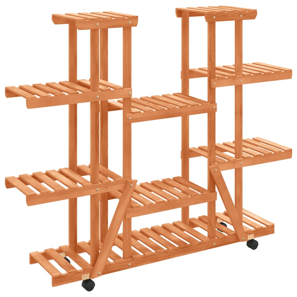 Vidaxx Pflanzenständer mit Rollen 110x25x115 cm massives Kiefernholz