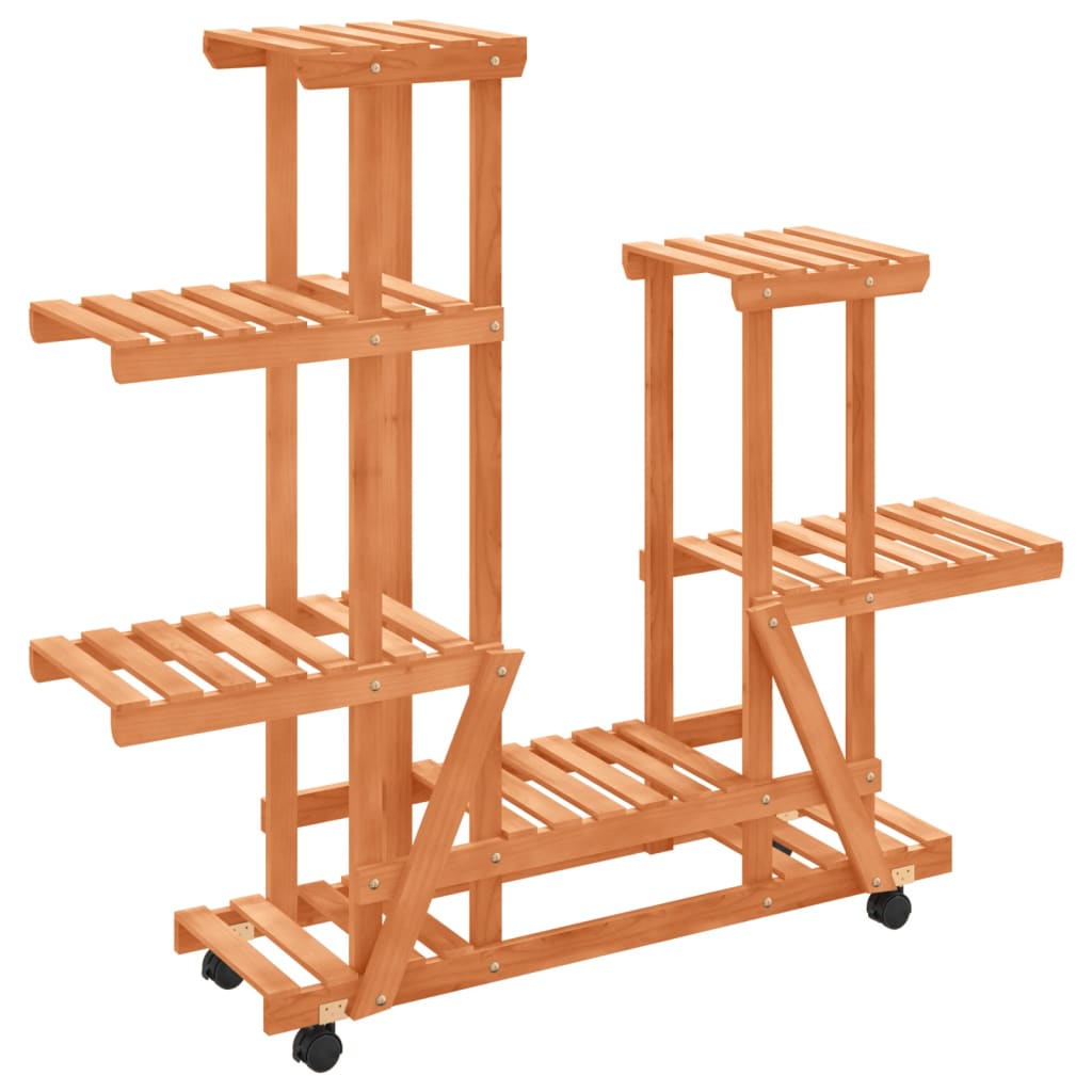 Vidaxx Pflanzenständer mit Rollen 95x25x101 cm massives Kiefernholz