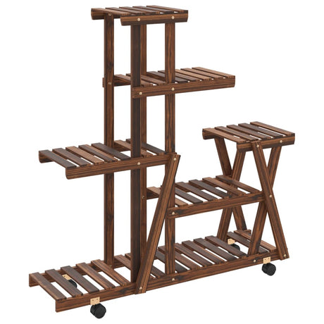 Vidaxx Pflanzenständer mit Rollen 95x25x101 cm massives Kiefernholz