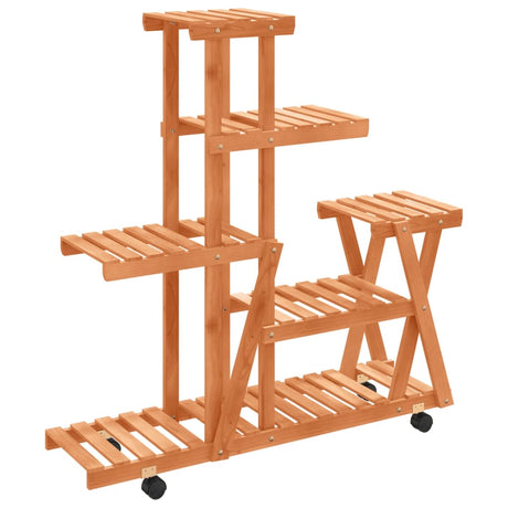 Vidaxx Pflanzenständer mit Rollen 95x25x101 cm massives Kiefernholz