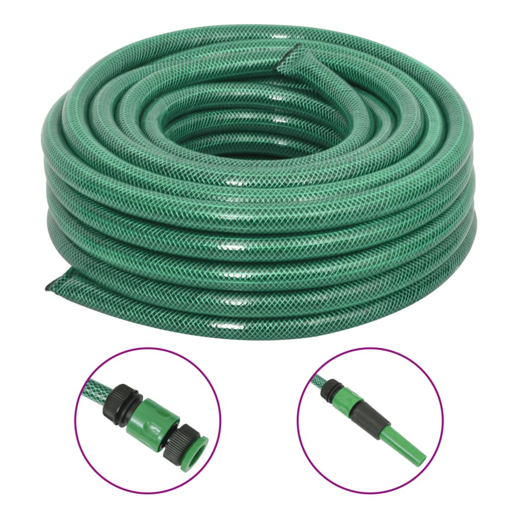 Vidaxl Garden Slang med koblingssæt 0,75 '' 50 M PVC Green