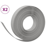VidaXL Garteneinfassung 2 Stk. 10 m 10 cm Polyethylen grau
