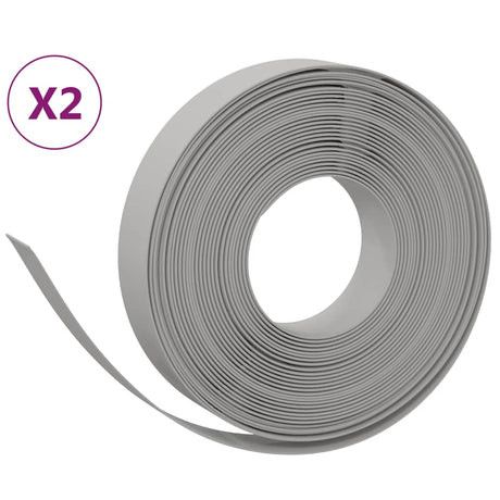 VidaXL Garteneinfassung 2 Stk. 10 m 10 cm Polyethylen grau
