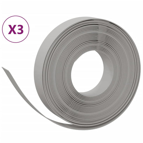 VidaXL Garteneinfassung 3 Stk. 10 m 10 cm Polyethylen grau