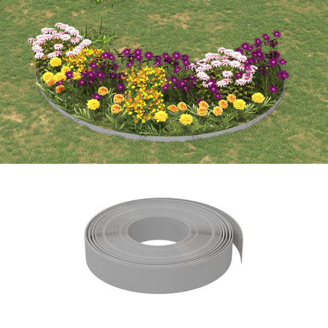 VidaXL Garteneinfassung 3 Stk. 10 m 10 cm Polyethylen grau