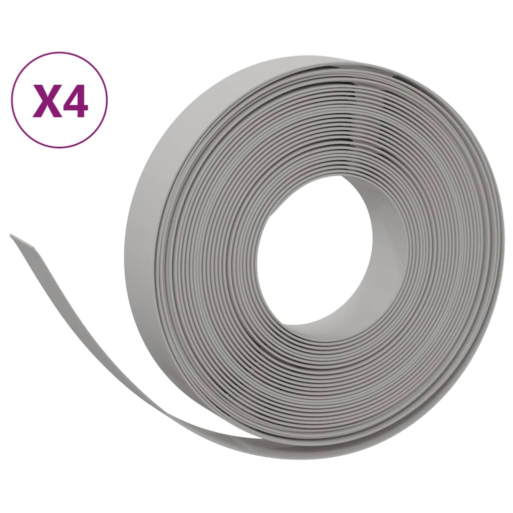VidaXL Garteneinfassung 4 Stk. 10 m 10 cm Polyethylen grau