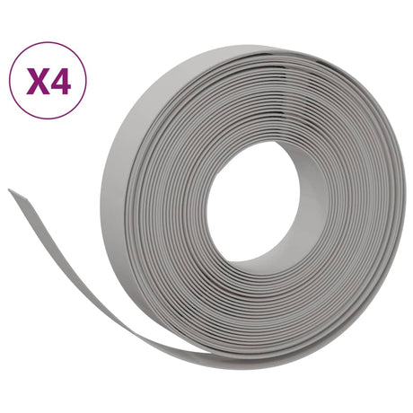 VidaXL Garteneinfassung 4 Stk. 10 m 10 cm Polyethylen grau