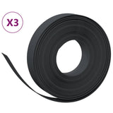 Bordi del giardino Vidaxl 3 St 10 m 10 cm polietilene nero