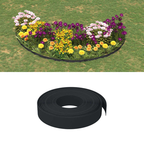 VidaXL Garteneinfassung 3 Stk. 10 m 10 cm Polyethylen schwarz