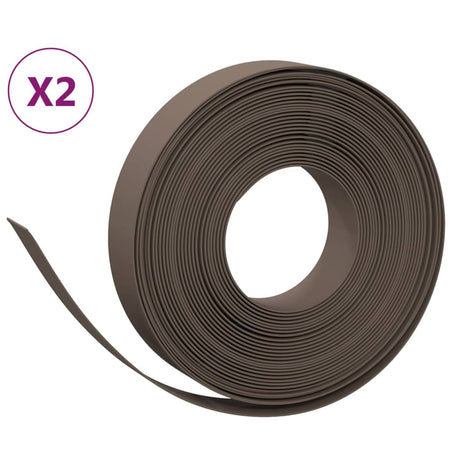 VidaXL Garteneinfassung 2 Stk. 10 m 10 cm Polyethylen braun