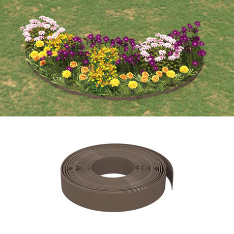 VidaXL Garteneinfassung 5 Stk. 10 m 10 cm Polyethylen braun