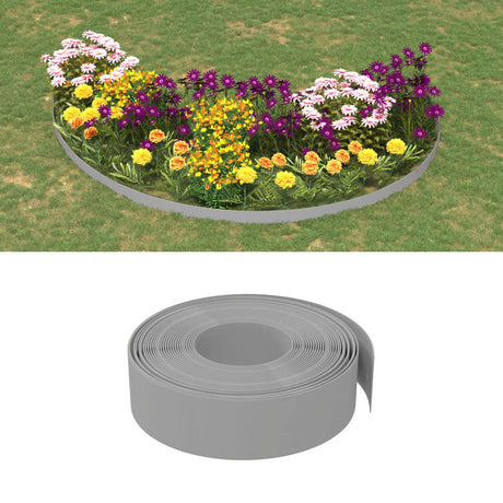 VidaXL Garteneinfassung 2 Stk. 10 m 15 cm Polyethylen grau