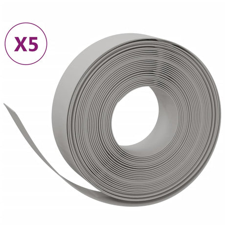 VidaXL Garteneinfassung 5 Stk. 10 m 15 cm Polyethylen grau