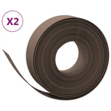 VidaXL Garteneinfassung 2 Stk. 10 m 15 cm Polyethylen braun