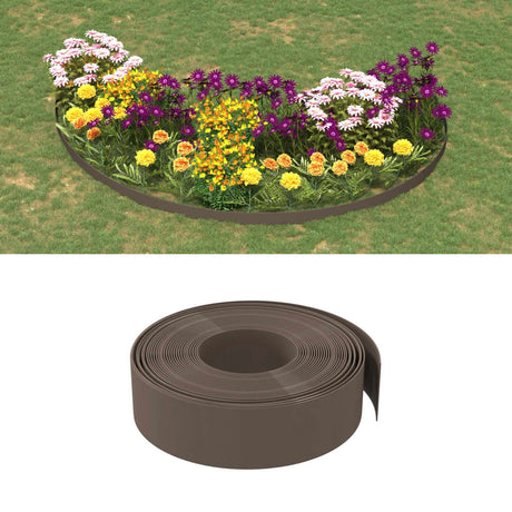 VidaXL Garteneinfassung 4 Stk. 10 m 15 cm Polyethylen braun