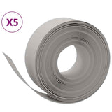 VidaXL Garteneinfassung 5 Stk. 10 m 20 cm Polyethylen grau