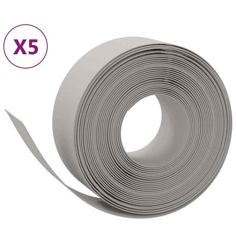 VidaXL Garteneinfassung 5 Stk. 10 m 20 cm Polyethylen grau
