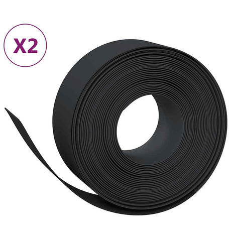 VidaXL Garteneinfassung 2 Stk. 10 m 20 cm Polyethylen schwarz