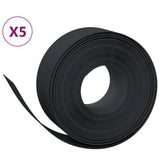 VidaXL Garteneinfassung 5 Stk. 10 m 20 cm Polyethylen schwarz