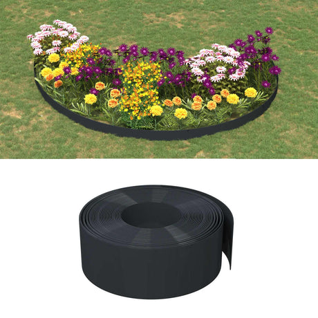 VidaXL Garteneinfassung 5 Stk. 10 m 20 cm Polyethylen schwarz