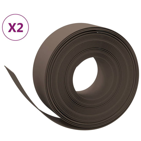 VidaXL Garteneinfassung 2 Stk. 10 m 20 cm Polyethylen braun