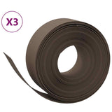 VidaXL Garteneinfassung 3 Stk. 10 m 20 cm Polyethylen braun