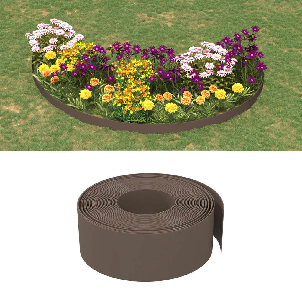 Hrany Vidaxl Garden 4 ST 10 m 20 cm polyethylenová hnědá