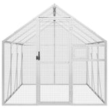 Vidaxl volière 1,79x3x1,85 m aluminium zilverkleurig
