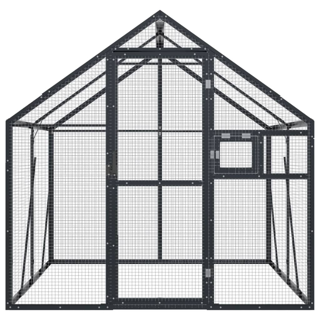 Vidaxl aviary 1.79x2x1.85 m aluminum anthracite -colored