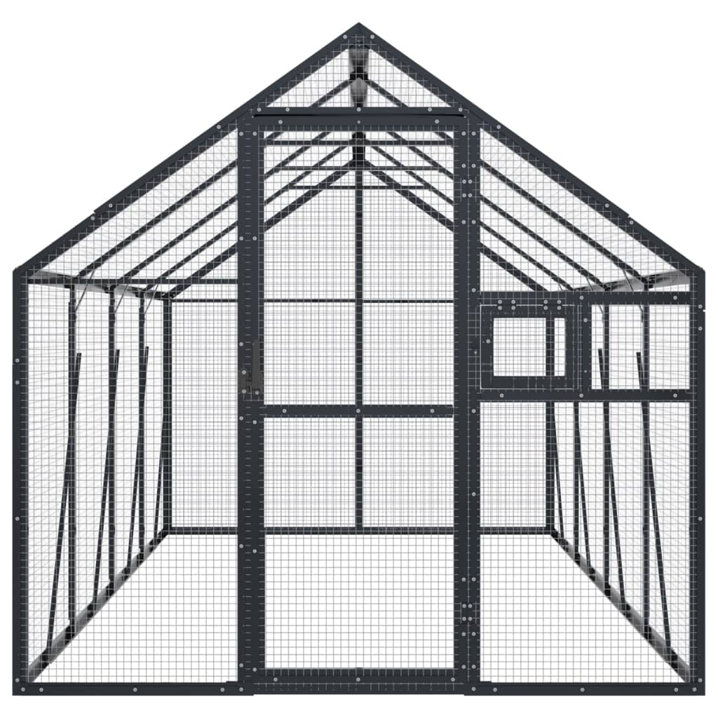 Vidaxl Aviary 1.79x4x1.85 M. -colored antracyt aluminiowy