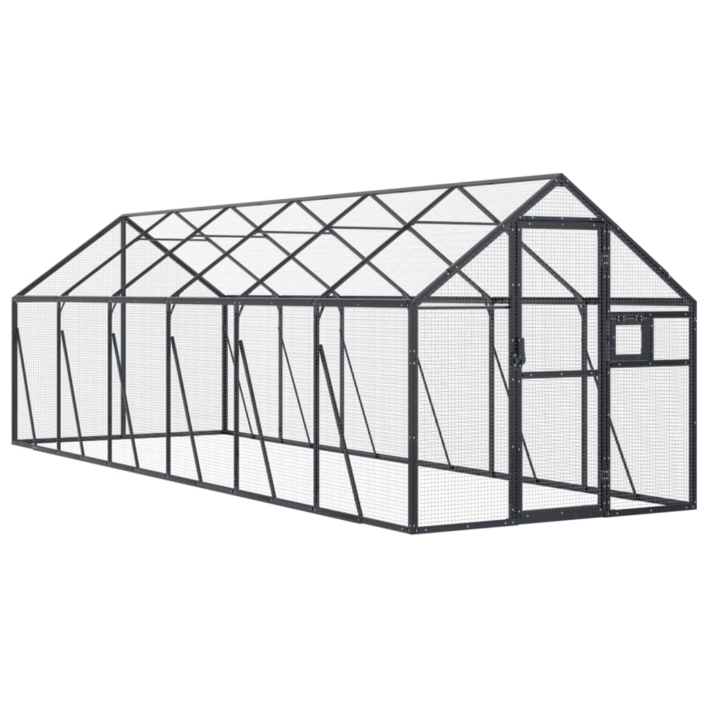 Vidaxl Aviary 1.79x6x1.85 M w kolorze antracytu aluminiowego