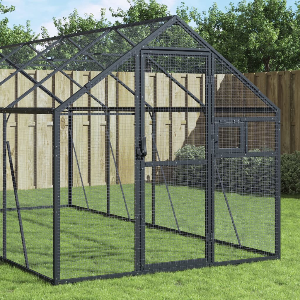 Vidaxl Aviary 1.79x6x1.85 M w kolorze antracytu aluminiowego