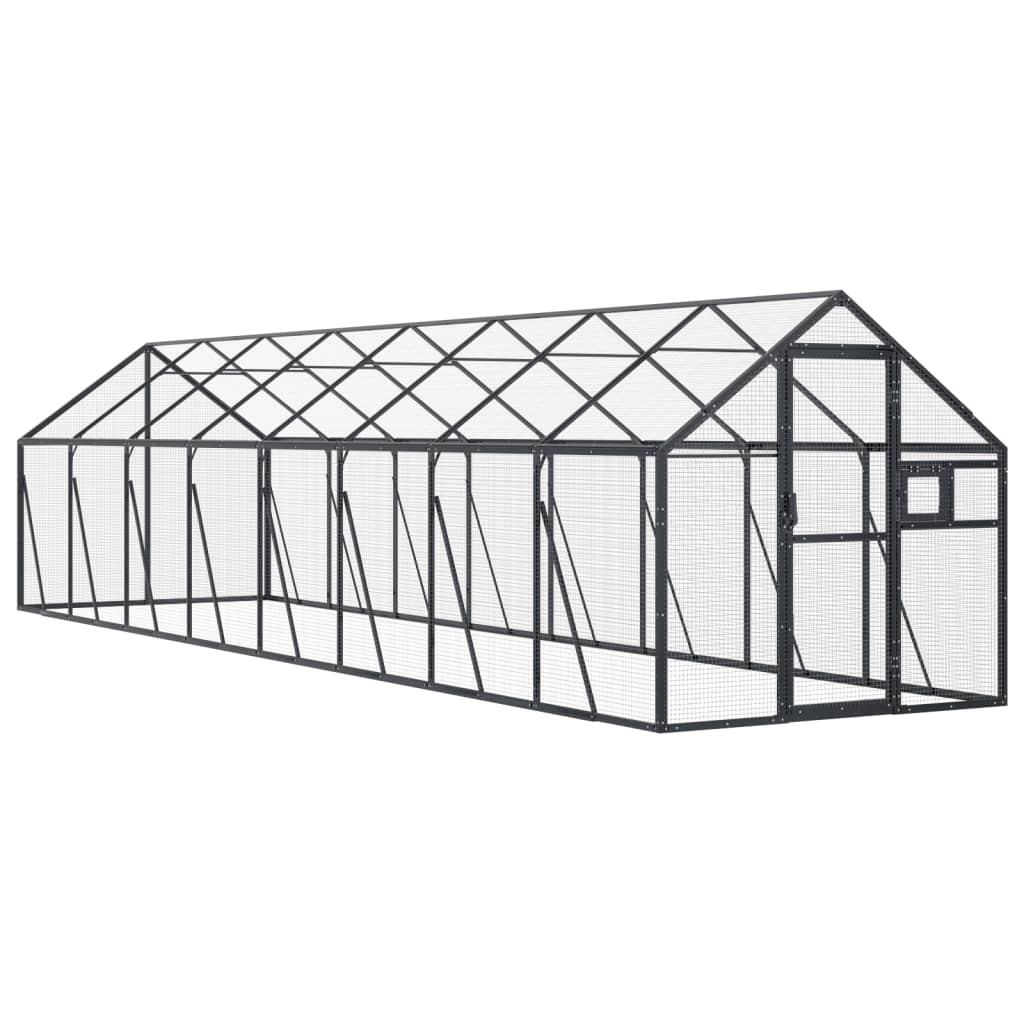 Vidaxl Aviary 1.79x8x1.85 M. -colorowany antracyt aluminiowy