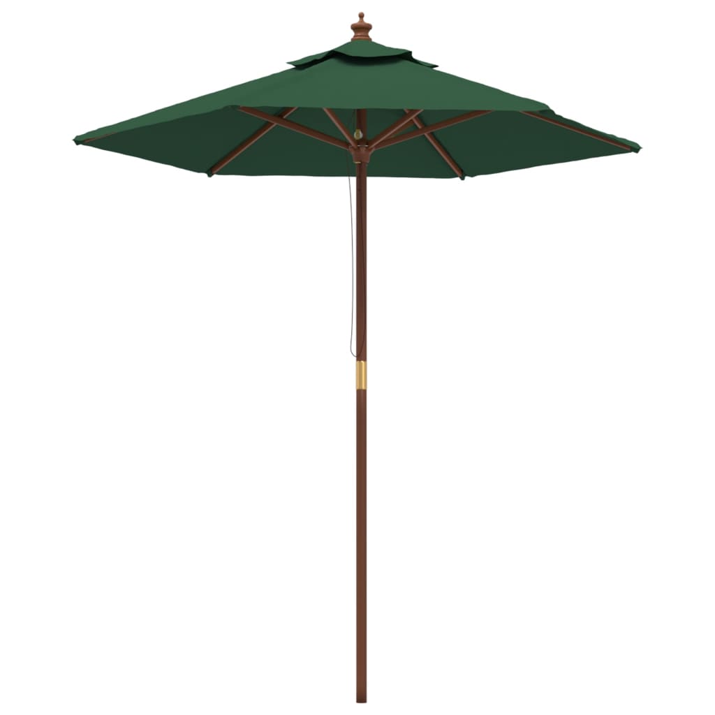 VidaXL Sonnenschirm mit Holzmast 196x231 cm grün