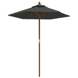 Vidaxl Parasol z lesenim drogom 196x231 cm antracit -barven