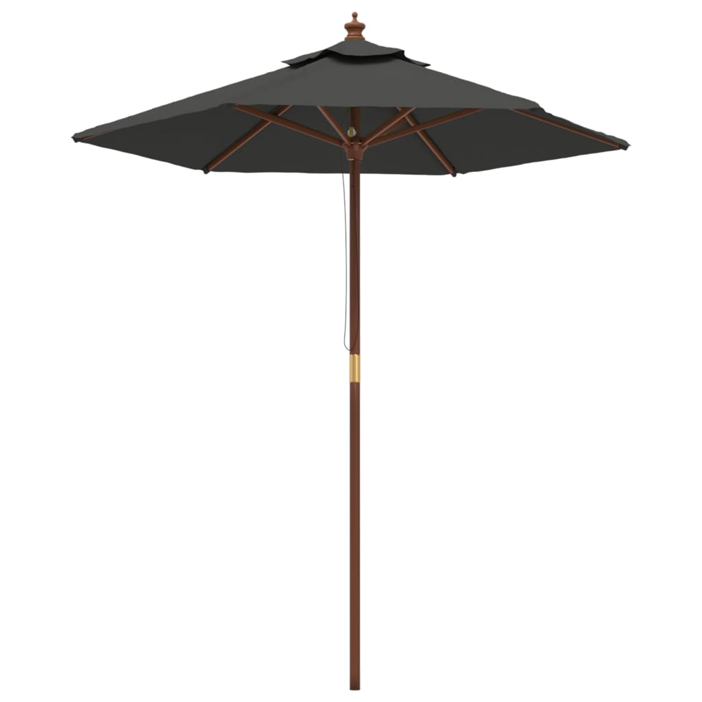 Vidaxl Sonnenschirm mit Holzmast 196x231 cm Anthrazit