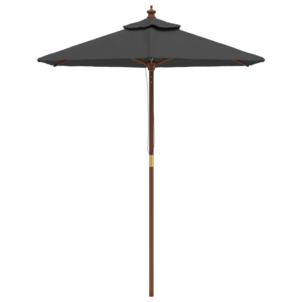 Vidaxl Parasol z lesenim drogom 196x231 cm antracit -barven