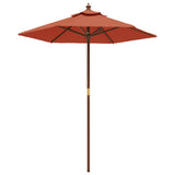 Vidaxl Parasol med trästol 196x231 cm terrakotta -färgad