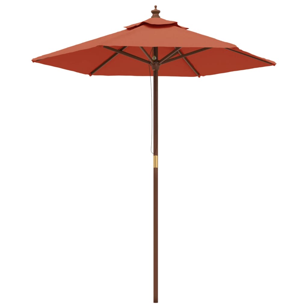 Vidaxl-Sonnenschirm mit Holzstange 196 x 231 cm, terrakottafarben