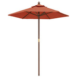 Vidaxl-Sonnenschirm mit Holzstange 196 x 231 cm, terrakottafarben