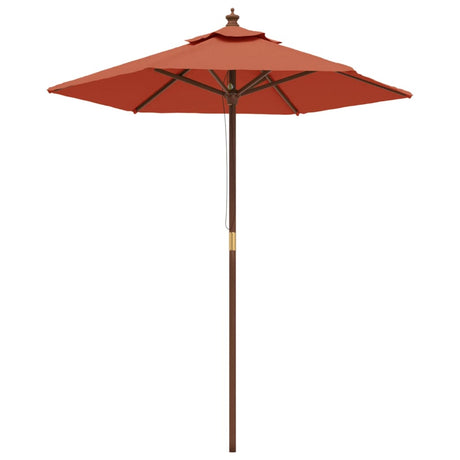 Vidaxl-Sonnenschirm mit Holzstange 196 x 231 cm, terrakottafarben