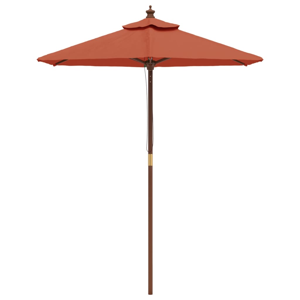 Vidaxl-Sonnenschirm mit Holzstange 196 x 231 cm, terrakottafarben