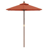 Vidaxl-Sonnenschirm mit Holzstange 196 x 231 cm, terrakottafarben